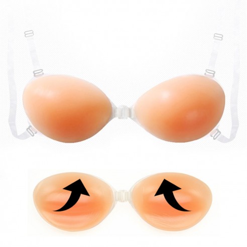 Gisele - MaxBoost™ Padded Silicone Clear Strap Stick On Bra